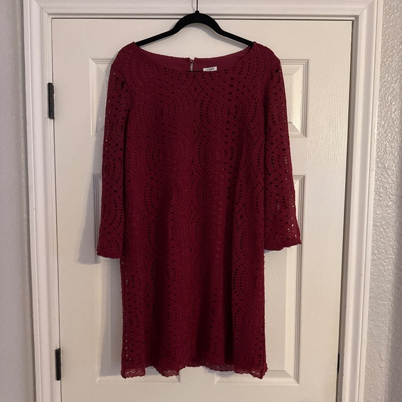 Burgundy wine J.Crew size 14 lace dress - Picture 1 of 1